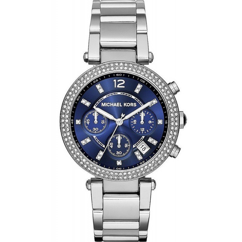 Michael Kors Parker Chronograph Blue Dial Silver Steel Strap Watch for Women - MK6117 Buy Now By Michael Kors