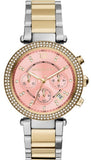 Michael Kors Parker Pink Dial Two Tone Steel Strap Watch for Women - MK6140 Buy Now By Michael Kors