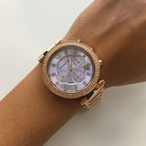 Michael Kors Parker Purple Dial Rose Gold Steel Strap Watch for Women - MK6169 Buy Now By Michael Kors
