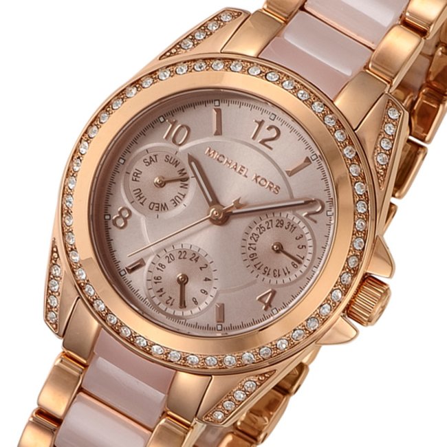 Michael Kors Blair Rose Gold Dial Two Tone Steel Strap Watch for Women - MK6175 Buy Now By Michael Kors