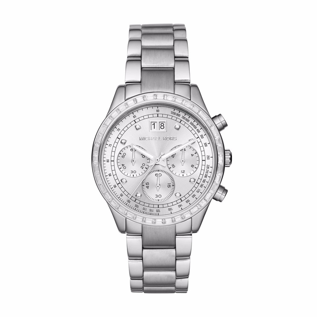 Michael Kors Brinkley Diamonds Silver Dial Silver Steel Strap Watch for Women - MK6186 Buy Now By Michael Kors