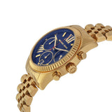 Michael Kors Lexington Chronograph Blue Dial Gold Steel Strap Watch For Women - MK6206 Buy Now By Michael Kors