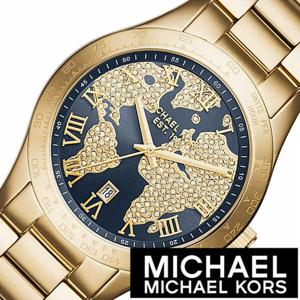 Michael Kors Layton Pave Blue Dial Gold Steel Strap Watch for Women - MK6243 Buy Now By Michael Kors