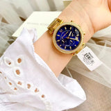 Michael Kors Parker Chronograph Blue Dial Gold Steel Strap Watch For Women - MK6262 Buy Now By Michael Kors