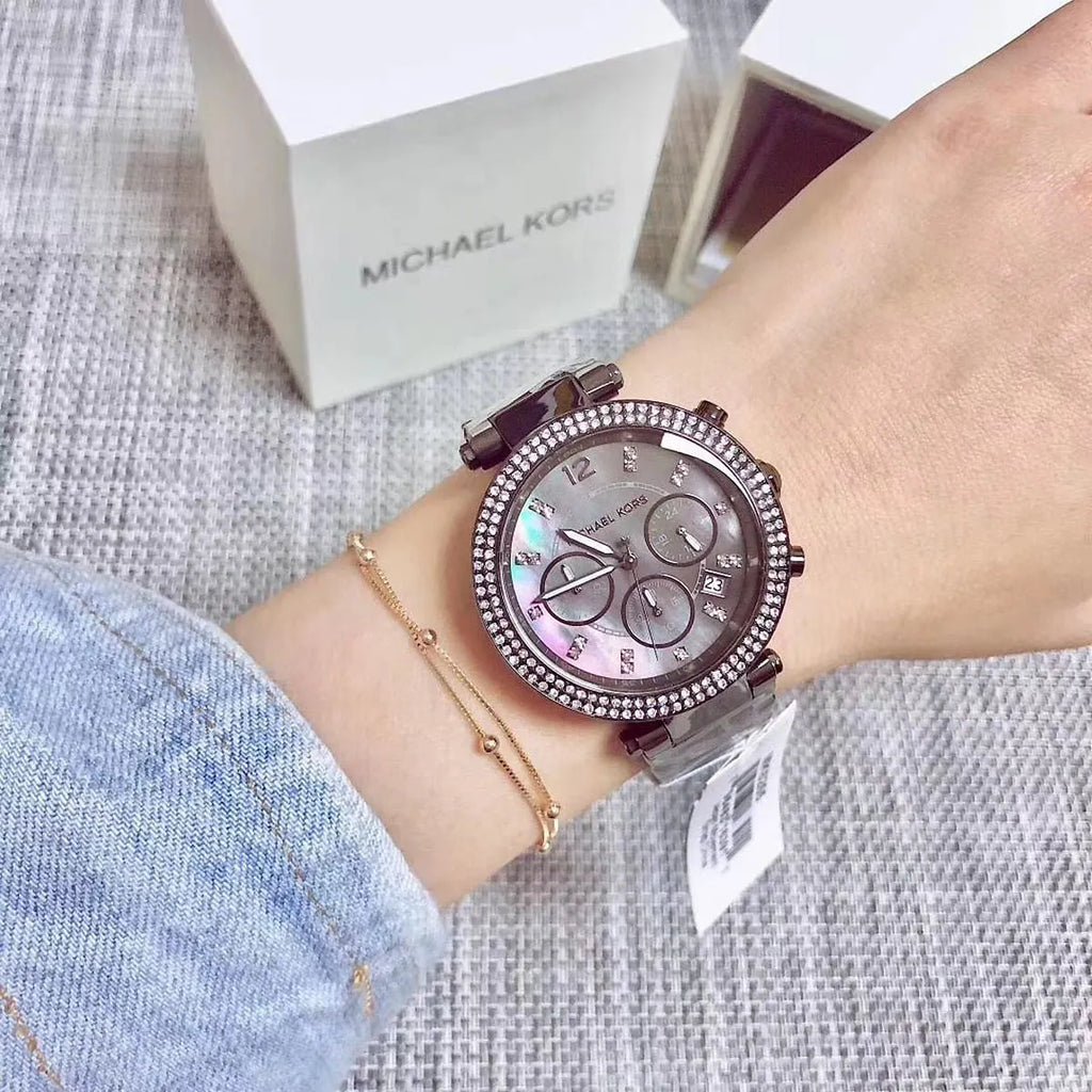 Michael Kors Parker Chronograph Grey Dial Grey Steel Strap Watch For Women - MK6265 Buy Now By Michael Kors