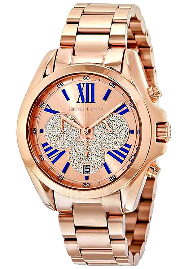 Michael Kors Bradshaw Chronograph Rose Gold Dial Rose Gold Steel Strap Watch For Women - MK6321 Buy Now By Michael Kors