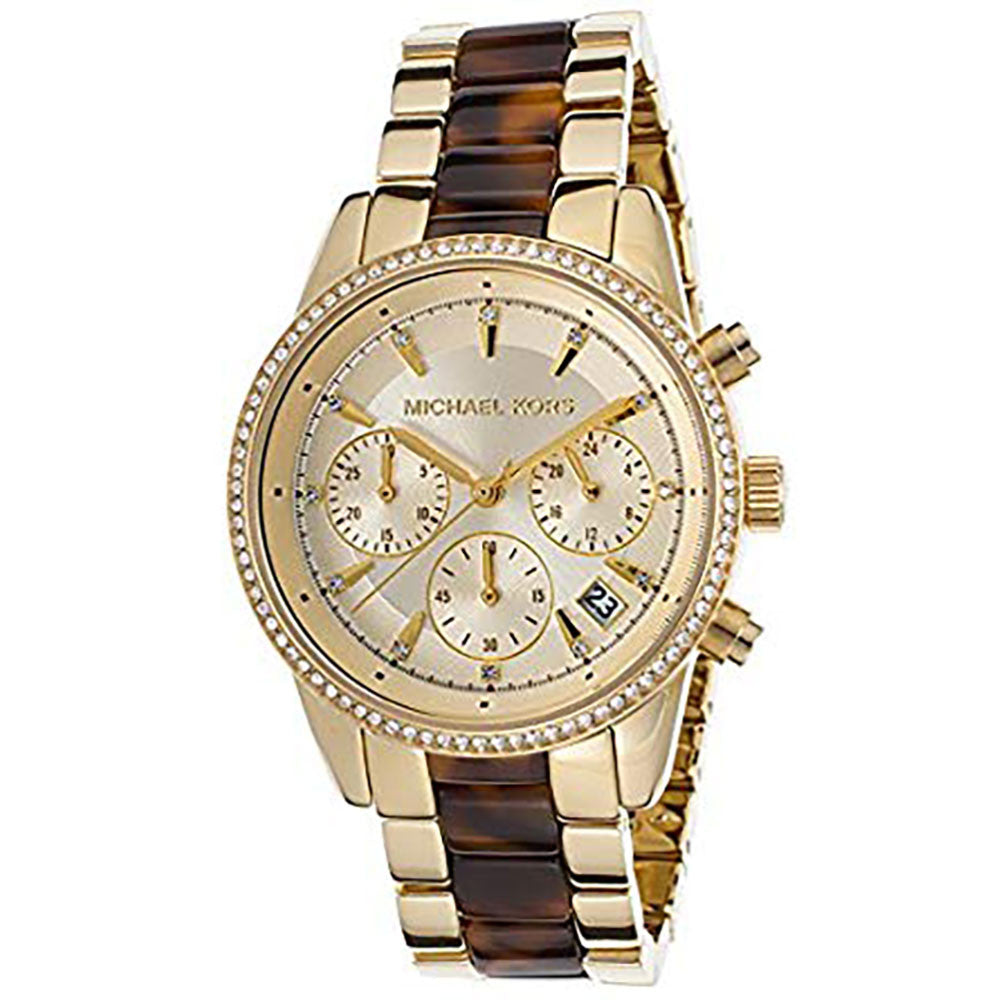 Michael Kors Ritz Gold Dial Two Tone Steel Strap Watch for Women - MK6322 Buy Now By Michael Kors