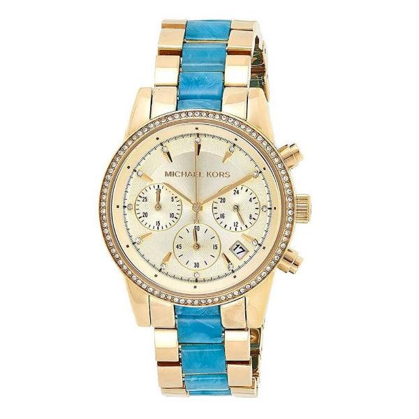 Michael Kors Ritz Gold Dial Two Tone Steel Strap Watch for Women - MK6328 Buy Now By Michael Kors