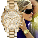 Michael Kors Ritz Gold Dial Gold Steel Strap Watch for Women - MK6356 Buy Now By Michael Kors
