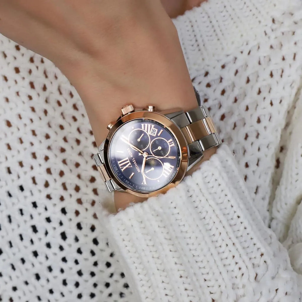 Michael Kors Bradshaw Chronograph Blue Dial Two Tone Steel Strap Watch For Women - MK6389 Buy Now By Michael Kors