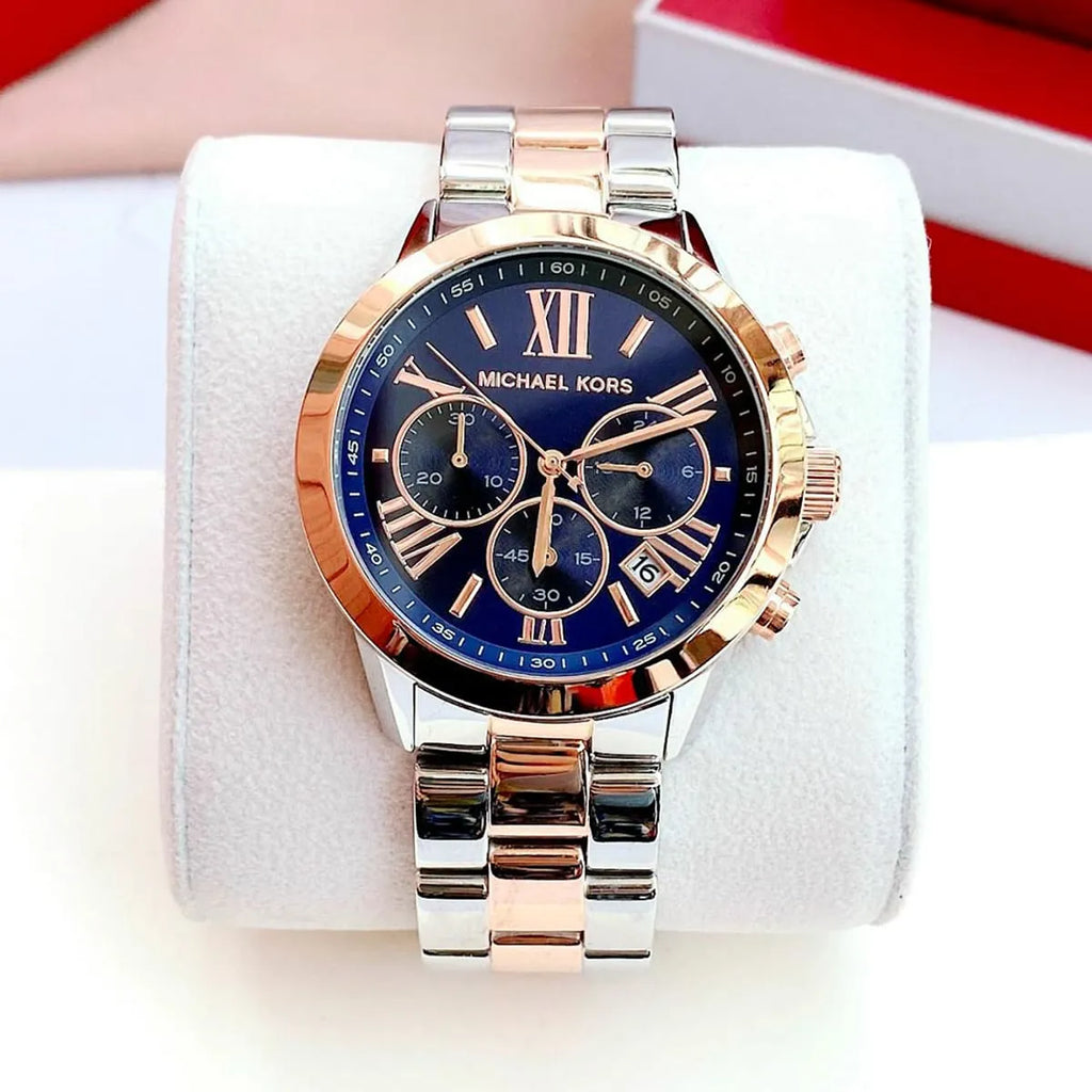 Michael Kors Bradshaw Chronograph Blue Dial Two Tone Steel Strap Watch For Women - MK6389 Buy Now By Michael Kors