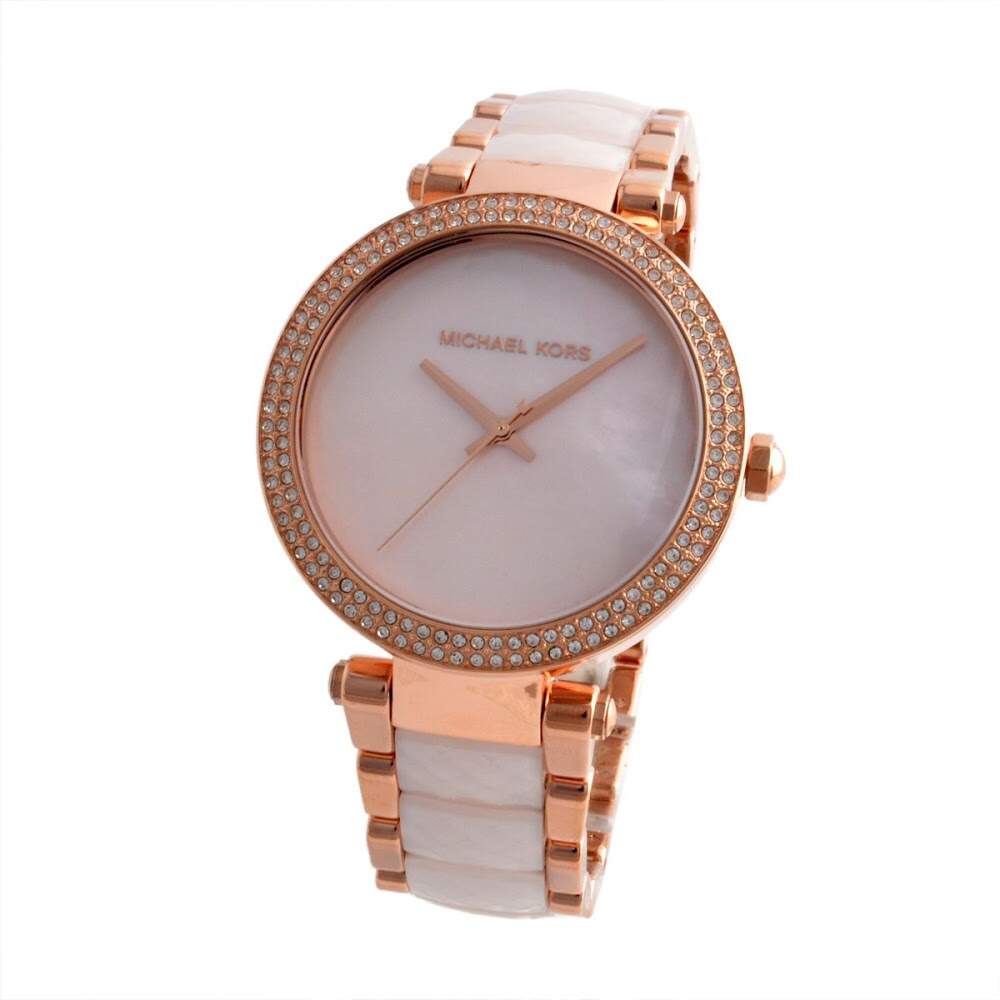 Michael Kors Parker Mother of Pearl Pink Dial Two Tone Steel Strap Watch for Women - MK6402 Buy Now By Michael Kors