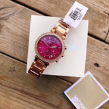 Michael Kors Parker Chronograph Purple Dial Rose Gold Steel Strap Watch For Women - MK6417 Buy Now By Michael Kors