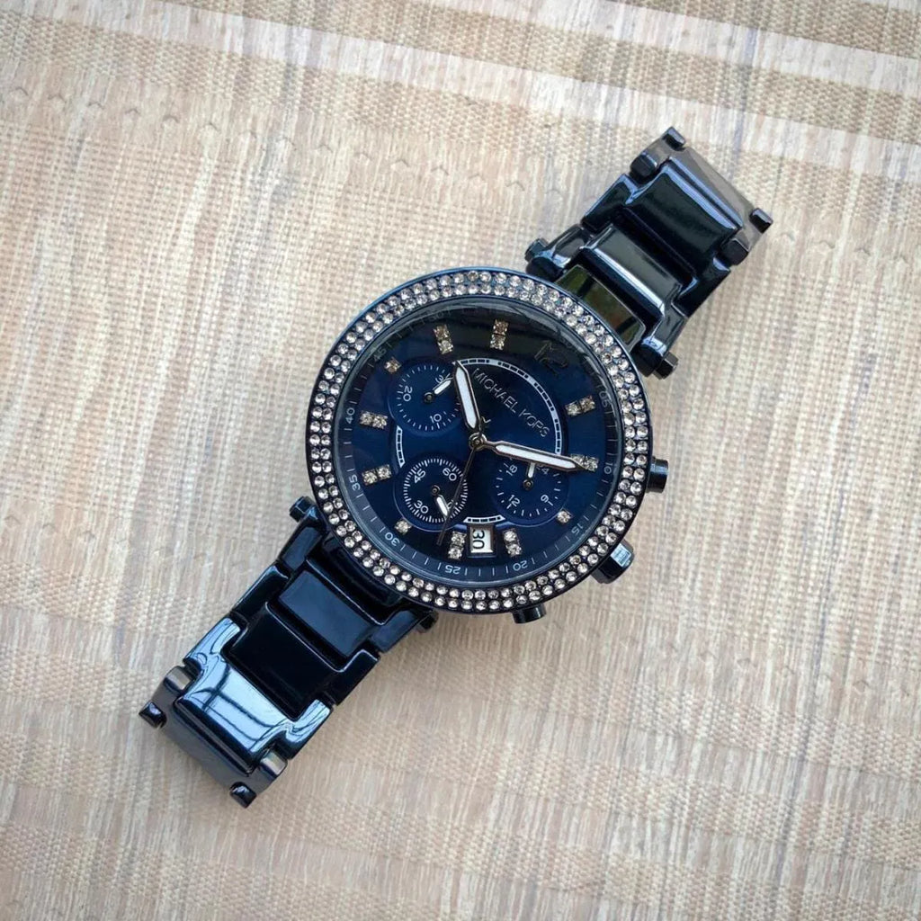 Michael Kors Parker Chronograph Blue Dial Blue Steel Strap Watch For Women - MK6418 Buy Now By Michael Kors