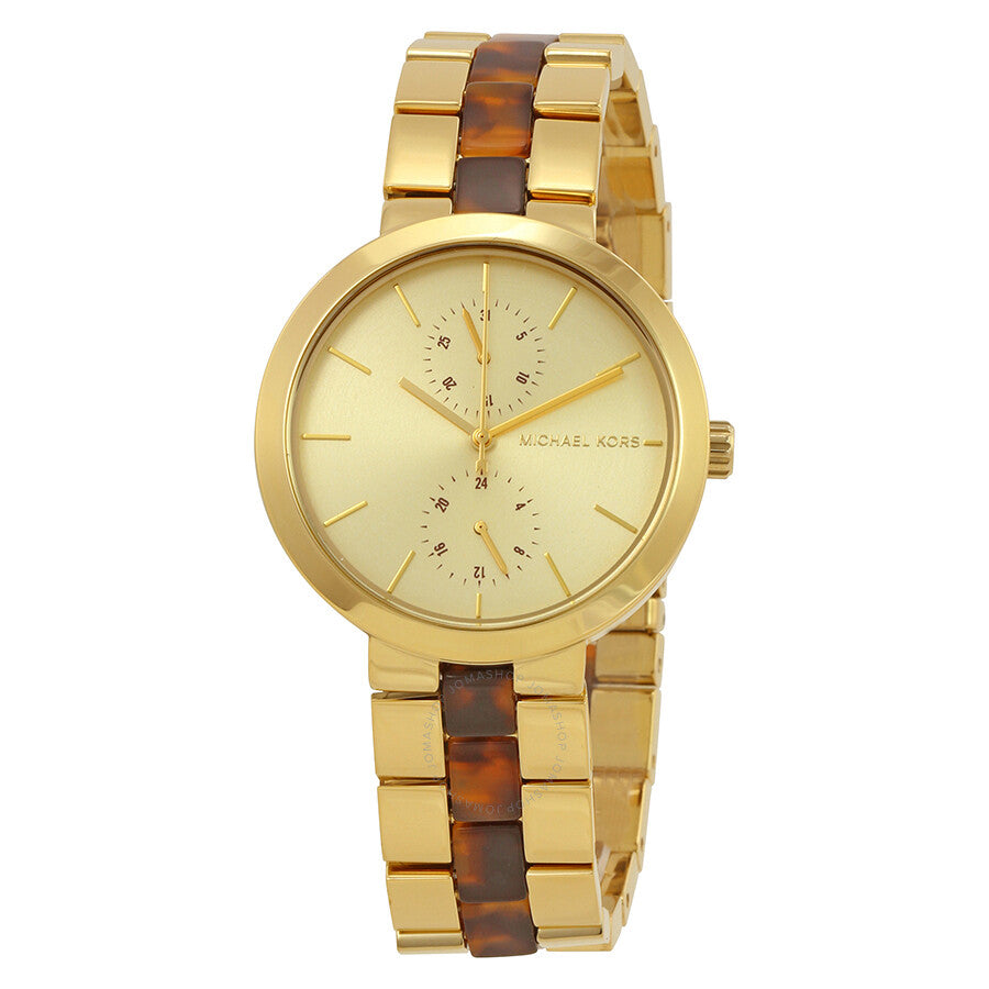 Michael Kors Garner Multifunction Gold Dial Two Tone Steel Strap Watch For Women - MK6471 Buy Now By Michael Kors