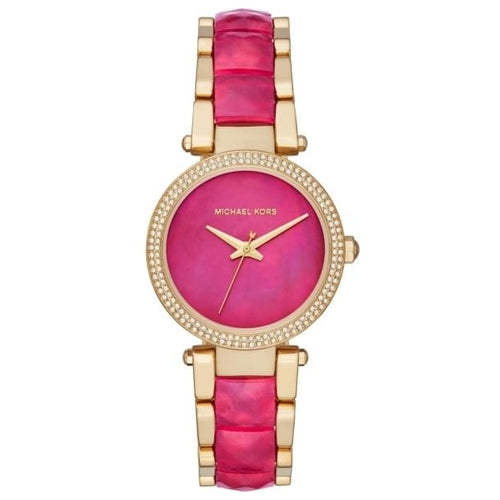 Michael Kors Parker Pink Mother of Pearl Dial Two Tone Steel Strap Watch for Women - MK6490 Buy Now By Michael Kors