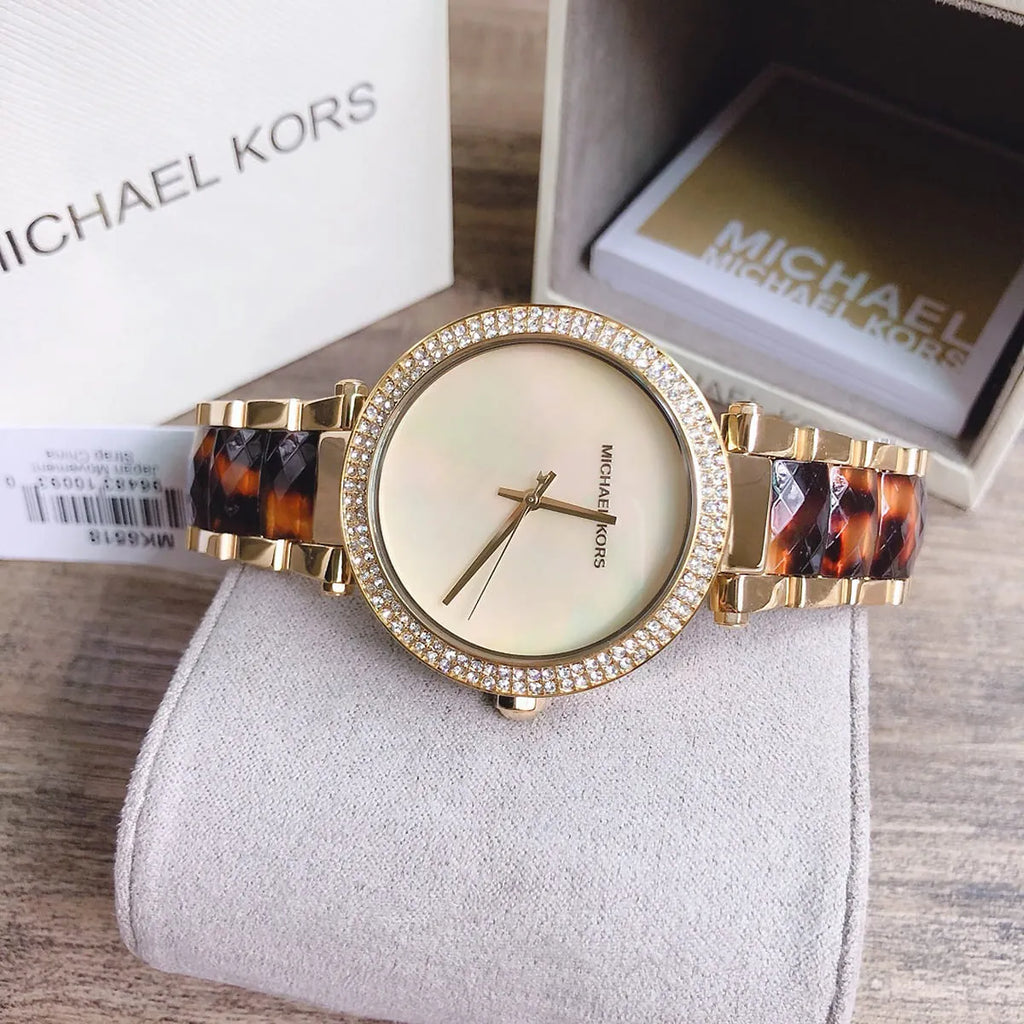 Michael Kors Parker Mother Of Pearl White Dial Two Tone Steel Strap Watch For Women - MK6518 Buy Now By Michael Kors