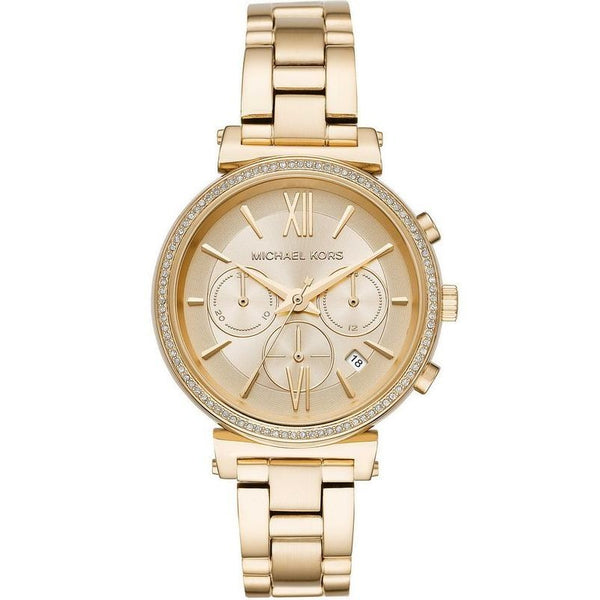 Michael Kors Sofie Chronograph Quartz Gold Dial Gold Steel Strap Watch For Women - MK6559 Buy Now By Michael Kors