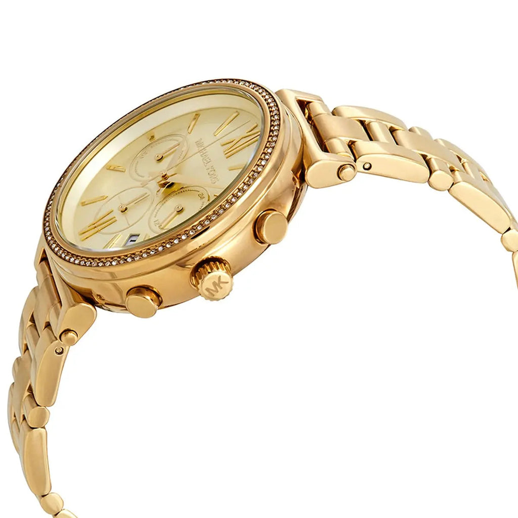 Michael Kors Sofie Chronograph Quartz Gold Dial Gold Steel Strap Watch For Women - MK6559 Buy Now By Michael Kors