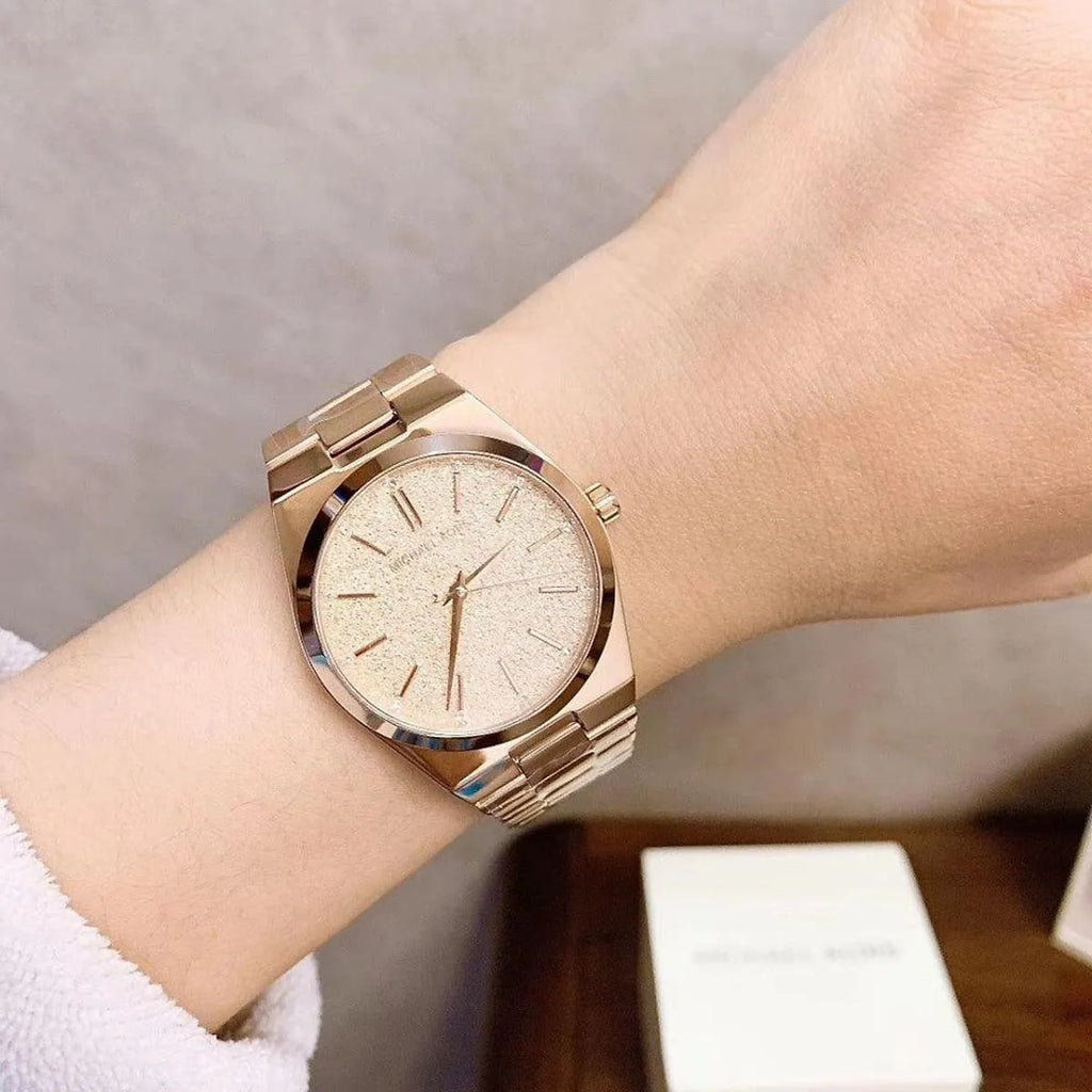Michael Kors Channing Quartz Rose Gold Dial Rose Gold Steel Strap Watch For Women - MK6624 Buy Now By Michael Kors