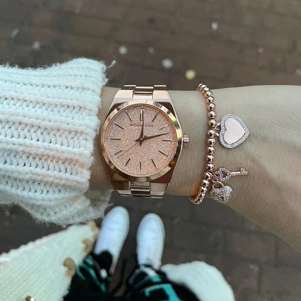 Michael Kors Channing Quartz Rose Gold Dial Rose Gold Steel Strap Watch For Women - MK6624 Buy Now By Michael Kors