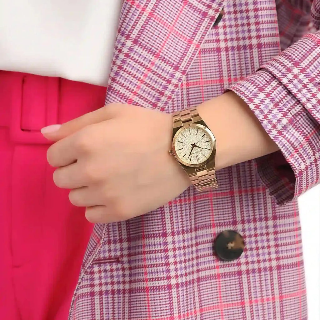 Michael Kors Channing Quartz Rose Gold Dial Rose Gold Steel Strap Watch For Women - MK6624 Buy Now By Michael Kors