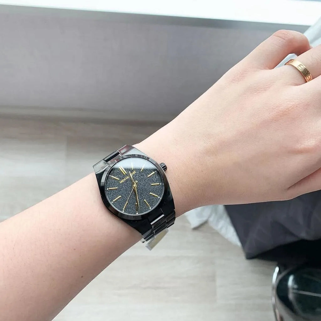 Michael Kors Channing Quartz Black Dial Black Steel Strap Watch For Women - MK6625 Buy Now By Michael Kors