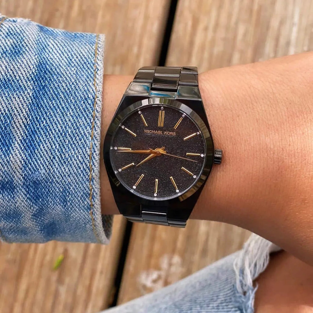 Michael Kors Channing Quartz Black Dial Black Steel Strap Watch For Women - MK6625 Buy Now By Michael Kors