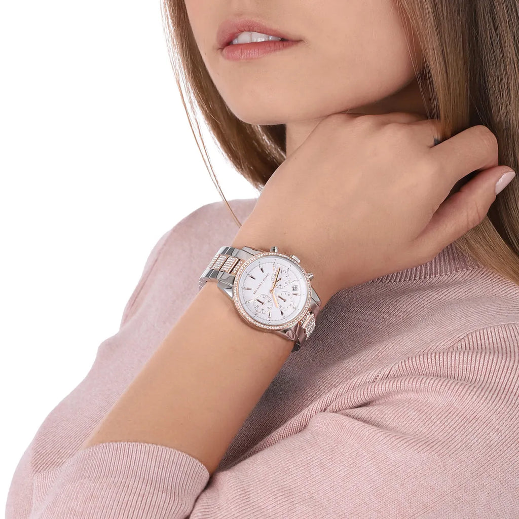 Michael Kors Ritz Chronograph White Dial Two Tone Steel Strap Watch For Women - MK6651 Buy Now By Michael Kors