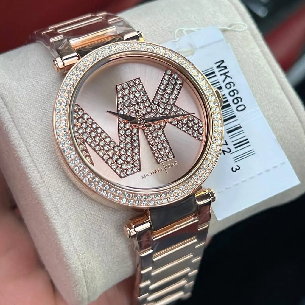 Michael Kors Parker Quartz Rose Gold Dial Rose Gold Steel Strap Watch For Women - MK6660 Buy Now By Michael Kors