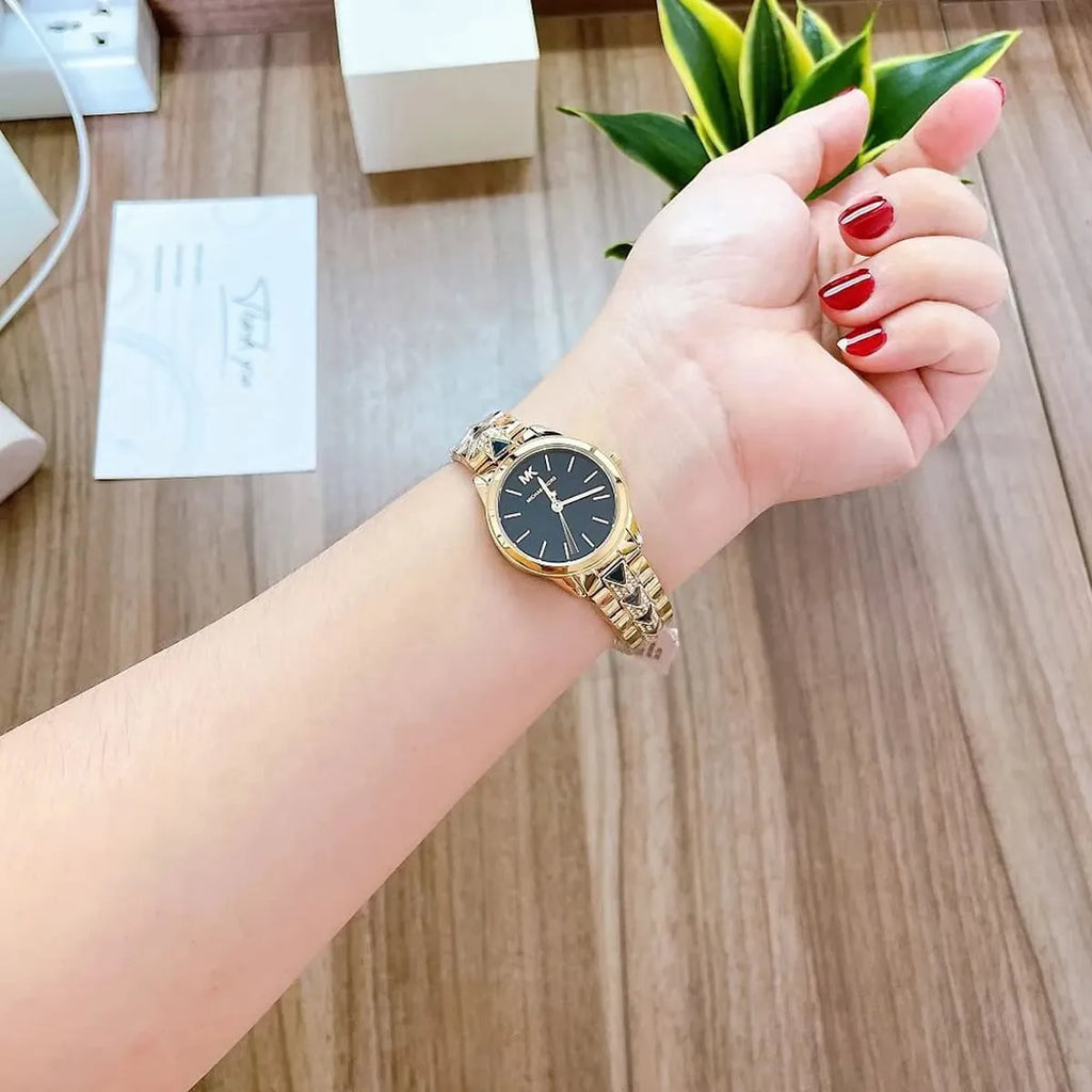 Michael Kors Runway Mercer Quartz Black Dial Two Tone Steel Strap Watch For Women - MK6672 Buy Now By Michael Kors