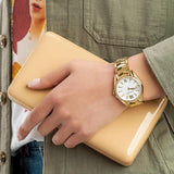 Michael Kors Whitney Three-Hand White Dial Gold Steel Strap Watch For Women - MK6693 Buy Now By Michael Kors