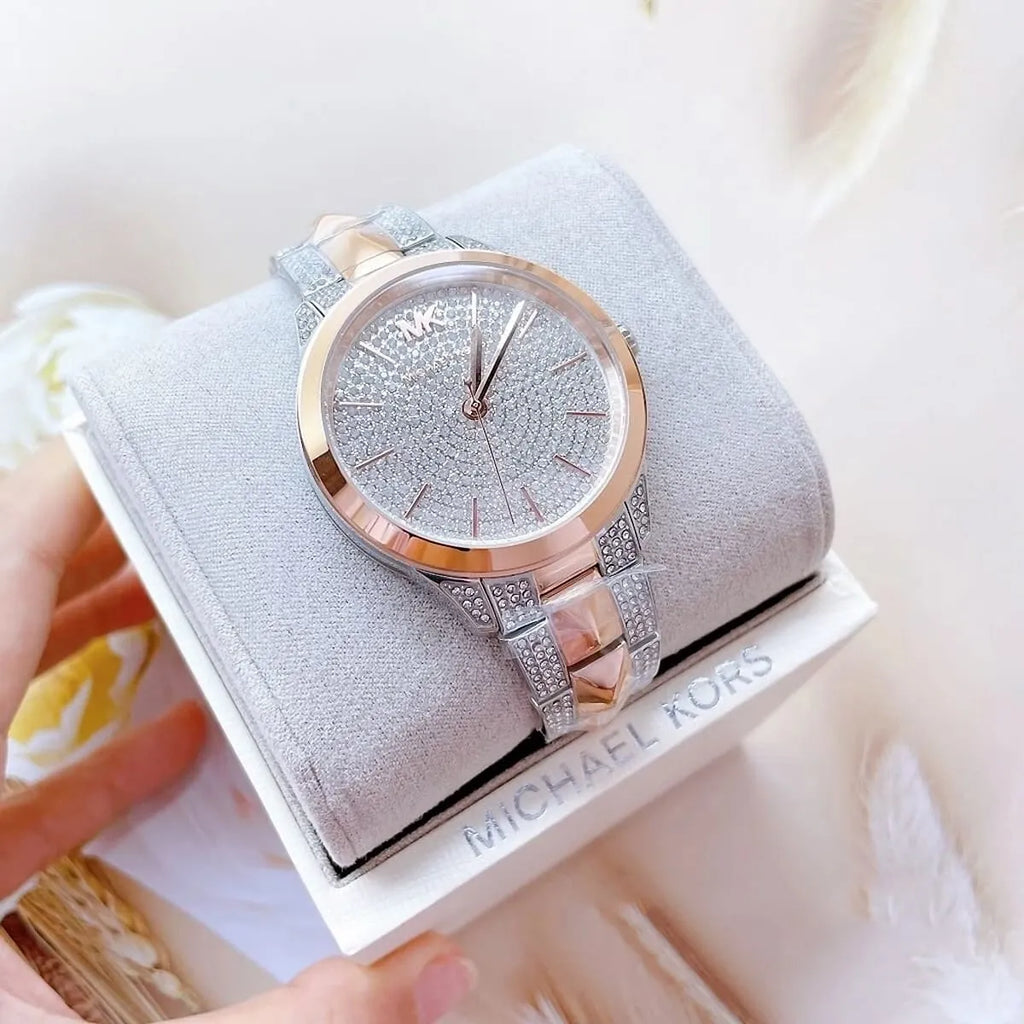 Michael Kors Runway Mercer Crystals Silver Dial Two Tone Steel Strap Watch For Women - MK6716 Buy Now By Michael Kors