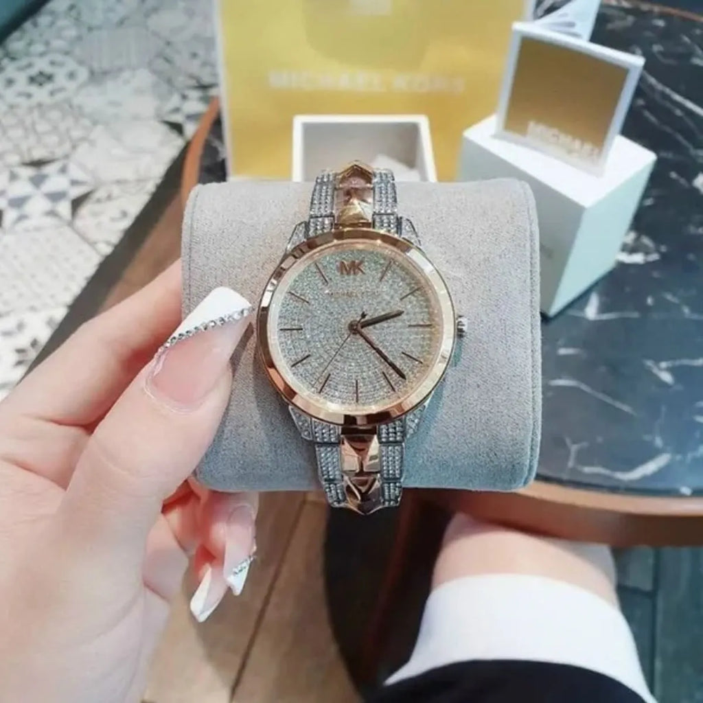 Michael Kors Runway Mercer Crystals Silver Dial Two Tone Steel Strap Watch For Women - MK6716 Buy Now By Michael Kors