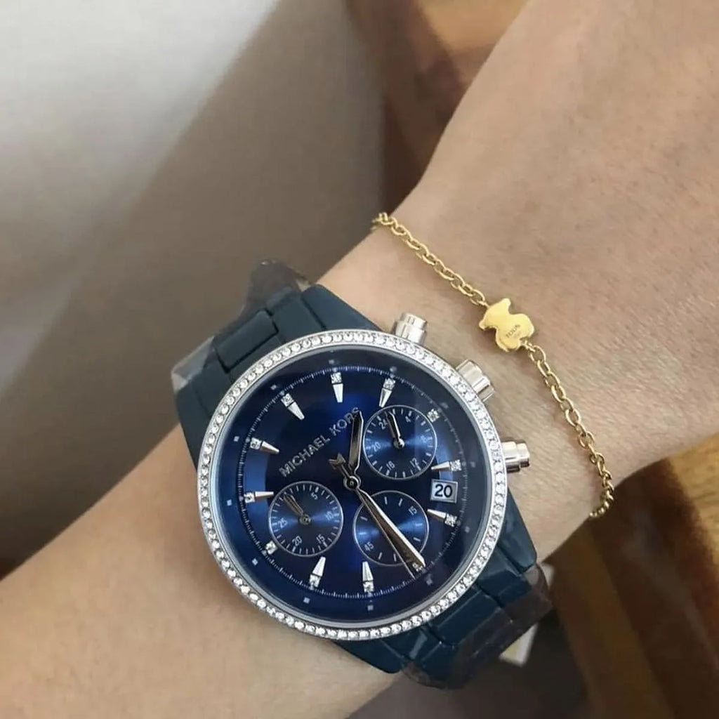 Michael Kors Bradshaw Chronograph Blue Dial Blue Steel Strap Watch For Men - MK6722 Buy Now By Michael Kors