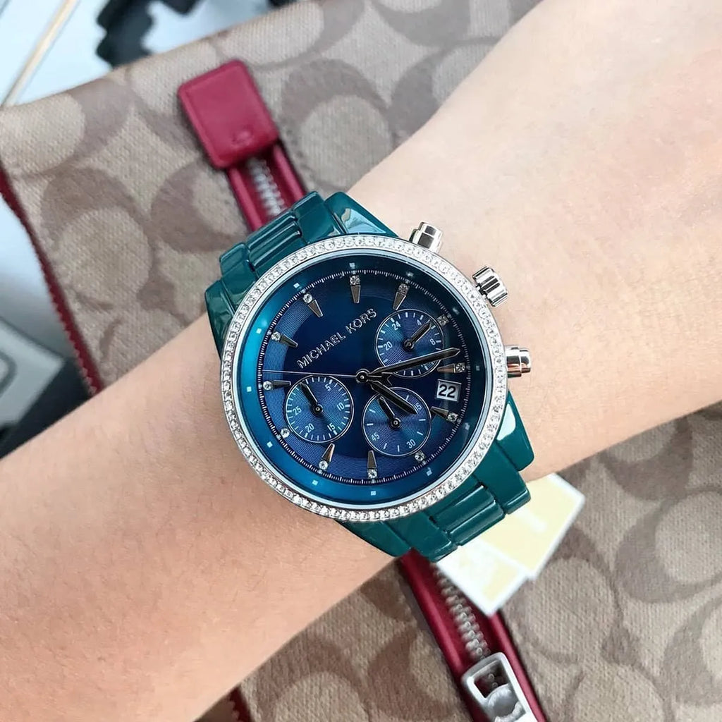 Michael Kors Bradshaw Chronograph Blue Dial Blue Steel Strap Watch For Men - MK6722 Buy Now By Michael Kors