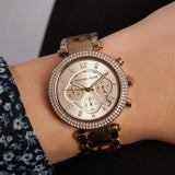 Michael Kors Parker Chronograph Rose Gold Dial Two Tone Steel Strap Watch For Women - MK6832 Buy Now By Michael Kors