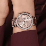 Michael Kors Parker Chronograph Rose Gold Dial Two Tone Steel Strap Watch For Women - MK6832 Buy Now By Michael Kors