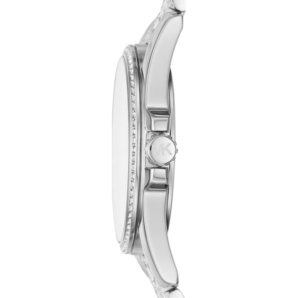 Michael Kors Layton Chronograph Mother of Pearl Blue Dial Silver Steel Strap Watch For Women - MK6847 Buy Now By Michael Kors