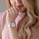 Michael Kors Layton Three Hand Pink Dial Rose Gold Steel Strap Watch For Women - MK6848 Buy Now By Michael Kors