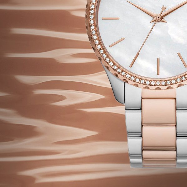 Michael Kors Layton Three Hand Mother of Pearl White Dial Two Tone Steel Strap Watch For Women - MK6849 Buy Now By Michael Kors