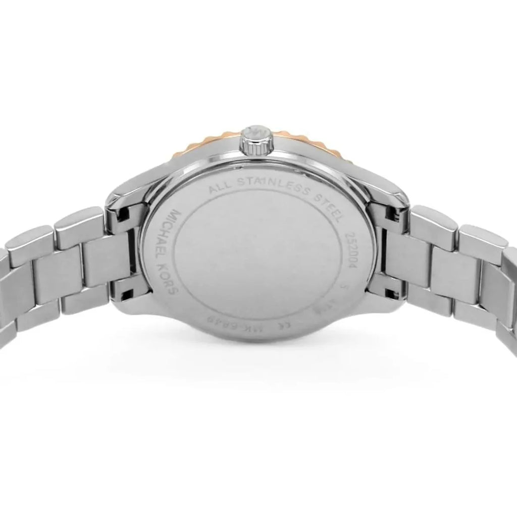 Michael Kors Layton Three Hand Mother of Pearl White Dial Two Tone Steel Strap Watch For Women - MK6849 Buy Now By Michael Kors