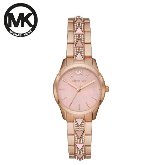 Michael Kors Runway Mother of Pearl Dial Rose Gold Steel Strap Watch For Women - MK6856 Buy Now By Michael Kors