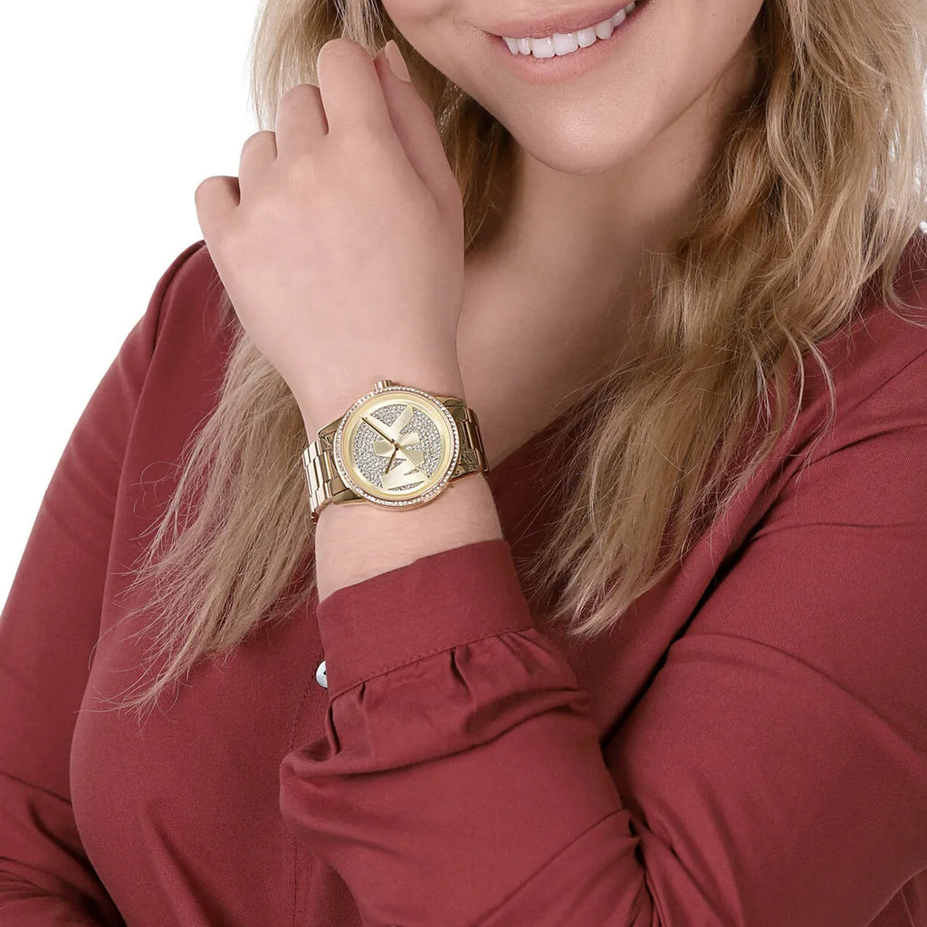 Michael Kors Ritz Pave Crystals Gold Dial Gold Steel Strap Watch for Women - MK6862 Buy Now By Michael Kors