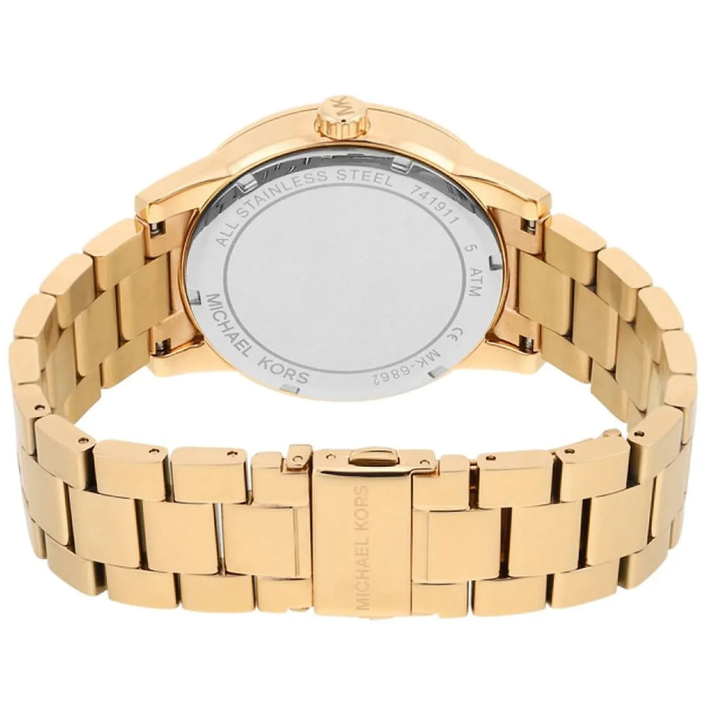 Michael Kors Ritz Pave Crystals Gold Dial Gold Steel Strap Watch for Women - MK6862 Buy Now By Michael Kors