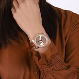 Michael Kors Ritz Analog Crystals Silver Dial Rose Gold Steel Strap Watch for Women - MK6863 Buy Now By Michael Kors