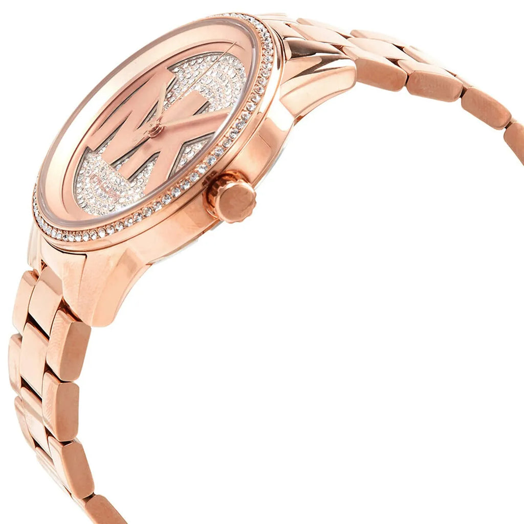 Michael Kors Ritz Analog Crystals Silver Dial Rose Gold Steel Strap Watch for Women - MK6863 Buy Now By Michael Kors