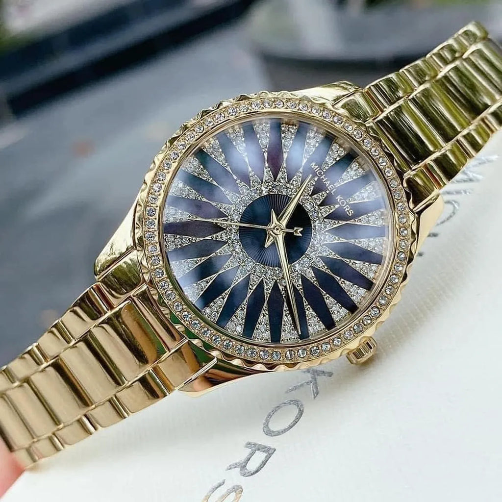 Michael Kors Layton Quartz Black Dial Gold Steel Strap Watch For Women - MK6892 Buy Now By Michael Kors