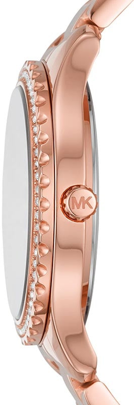 Michael Kors Layton Three Hand Red Dial Rose Gold Steel Strap Watch For Women - MK6893 Buy Now By Michael Kors