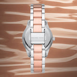 Michael Kors Layton Three Hand Pink Dial Two Tone Steel Strap Watch For Women - MK6894 Buy Now By Michael Kors